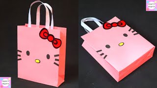 How to make Paper Bag/ DIY Hello kitty Paper Bag/DIY Paper bag for treat/DIY Goodie bag /candy bag