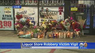 Touching Memorial Continues To Grow Outside Downey Liquor Store Where Co-Owner Was Gunned Down