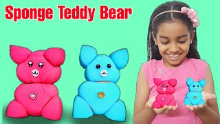 how to make teddy bear🧸🥰 with sponge | DIY Teddy Bear | sponge doll making | easy craft | trending