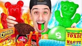 Eating the Worlds BIGGEST Spicy VS Sour Food - Challenge