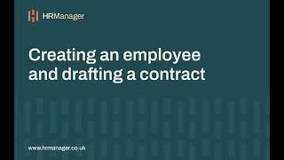 Creating an employee and drafting a contract