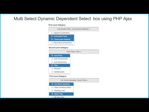 Multi Select Dynamic Dependent Select Box Using PHP Ajax | Webslesson