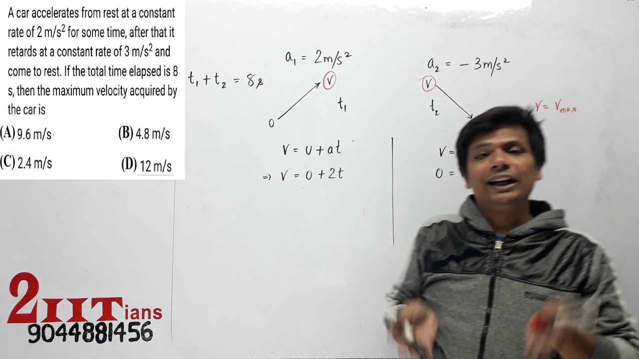 MOTION IN STRAIGHT LINE A Car Accelerates From Rest At A Constant Rate ...