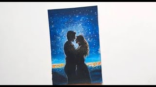 How to draw Beautiful Couple Under the Moonlight