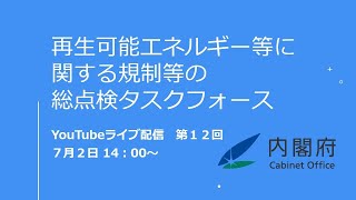 【LIVE配信】第12回　再生可能エネルギー等に関する規制等の総点検タスクフォース