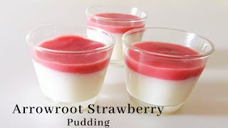 Arrowroot Strawberry Pudding  lകൂവപ്പൊടി l  ll Easy Pudding