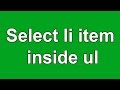 How to select li item inside ul element using jquery selector