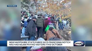 New Hampshire State Parks says Franconia Notch has had 60,000 paying visitors this October