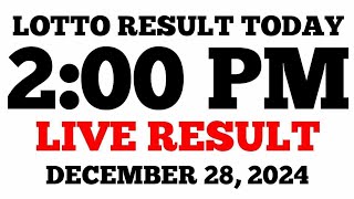 Lotto Result Today 2PM Draw December 28, 2024 PCSO LIVE Result