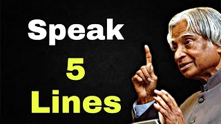 Speak 5 Lines || Dr APJ Abdul Kalam sir Quotes || Whatsapp Status || Spread Postivitly