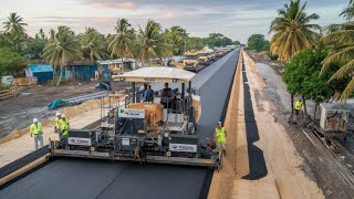 The world's most incredible road construction projects with Road Building gravel paver machines