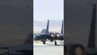 F-15 Strike Eagle takes off from the flight line