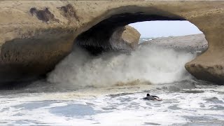 Massive 15ft Swell Creates Hectic WAVE CAVE of Doom in Italy!