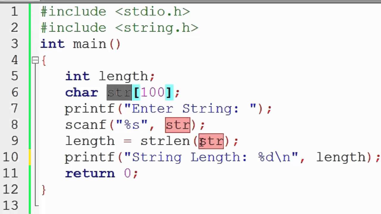 Calculate Length Of String In C Calculate Length Of String In C
