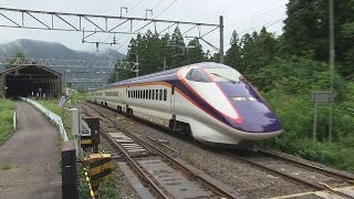 山形新幹線の冬と夏（板谷駅） Yamagata Shinkansen