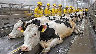 Next Level Dairy Farming CHEESE Making From Cow Milk in Cutting Edge Factory  MODERN MILK COWS FARMS