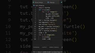 Python pattern program to print amazing pattern using turtle module for beginners #short #shorts