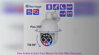 Techage 8MP PTZ Camera Dual Lens POE IP Camera 8X Hybrid Zoom Auto