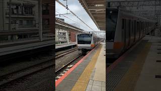 【JR東日本】E233系0番台ホーム延伸工事中の三鷹駅到着 #shrots