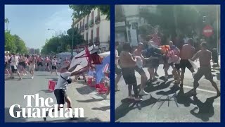 Europa League: Rangers and Eintracht fans clash in Seville ahead of final