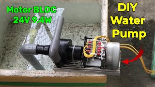 How to Make a Water Pump from PVC and Brushless Motor 24v 9.4w V2