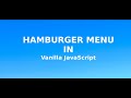 Hamburger Menu in Vanilla JavaScript