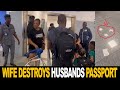 Angry Nigerian Woman Tear Husband's Passport To Shreds At The Airport