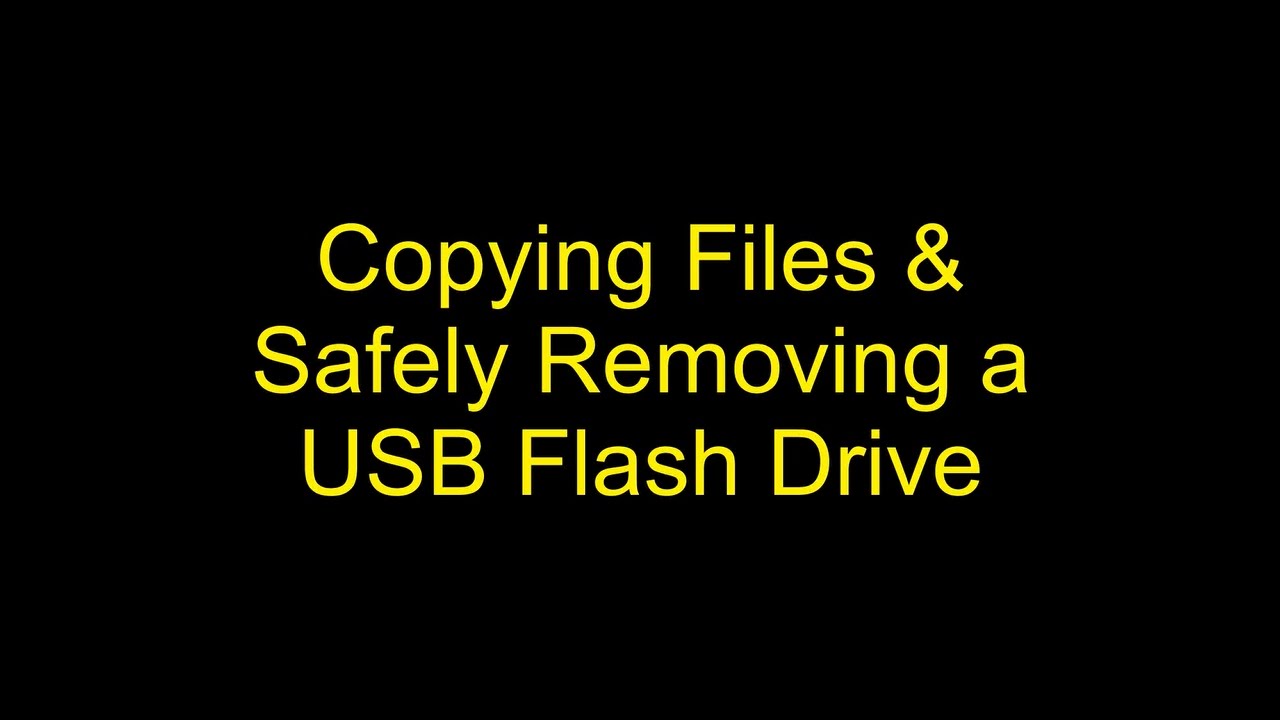 How To Safely Remove A USB Drive - YouTube