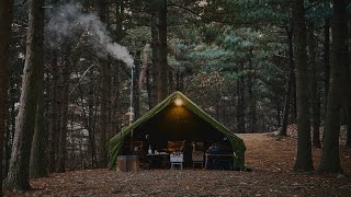 Like, camping in a cabin in the woods / 16ft airlock / fireplace / winter camping relaxing