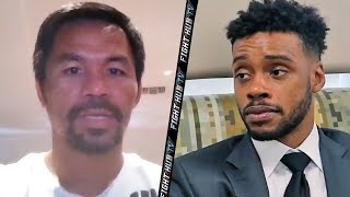 MANNY PACQUIAO SPEAKS ON ERROL SPENCE INJURY & CANCELED FIGHT; WISHES HIM A QUICK RECOVERY