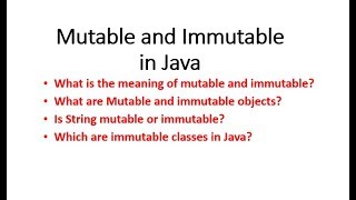 Mutable and Immutable in Java - Theoretical (Hindi)
