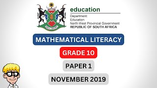 Memo 2025 Mathematical Literacy Paper 1 Grade 10 P 1 June Exam