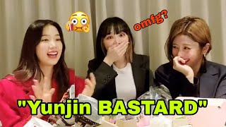 when chaewon almost cursed and the members reacted like this....