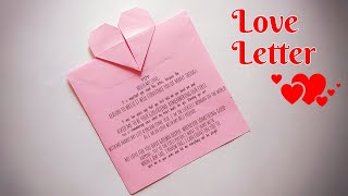 How to make love letter card | Origami heart shape love letter