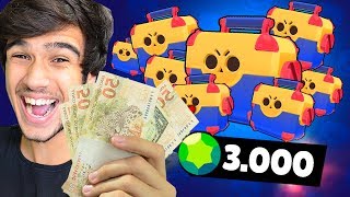 INCRÍVEL!!! GASTEI 3 MIL GEMAS NO BRAWL STARS E LIBEREI TUDO!!