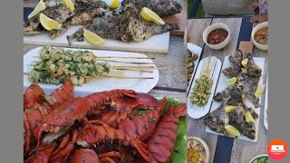 مائدة سمك و فواكه البحر مشوي🦞🐟🦐 bbq poisson et fruits de mer