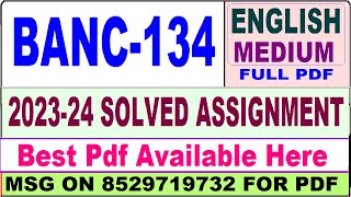 banc 134 solved assignment 2023-24 || banc 134 solved assignment 2024 in English || banc 134 english