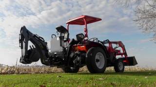 NorTrac 25XT 25HP 4WD Tractor - With Backhoe, Front End Loader and Turf Tires