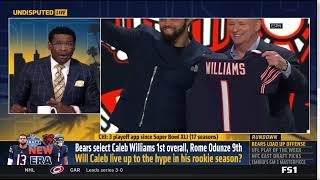 UNDISPUTED | Skip Bayless reacts Bears select Caleb Williams 1st overall, Rome O