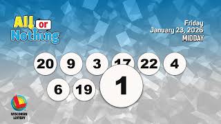 Wisconsin Lottery Midday Draw 01/23/2026