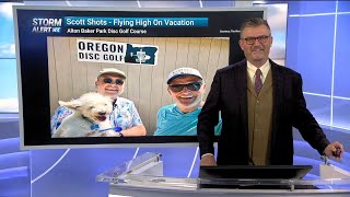 Above average temperatures with potential rain Monday