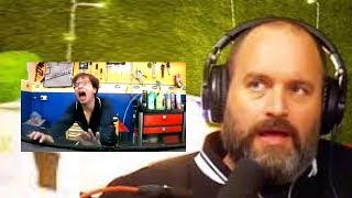 Tom Segura repeatedly watches man get crushed by car.