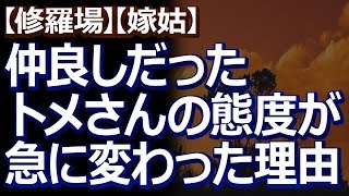 【修羅場】【嫁姑】  私はトメさんと仲が良かったんだけど、ある時から距離を置かれるようになった。その理由がわからず…