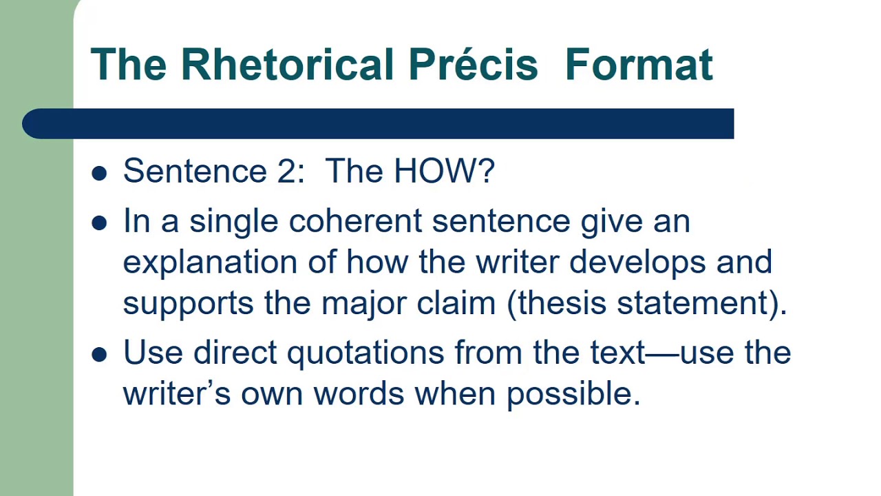 How To Write Rhetorical Precis