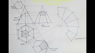 Development of a truncated Hexagonal pyramid Example 4| SURFACE DEVELOPMENT