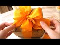 リボンの結び方✿クリスマス☆パンプキンリボン☆十字掛けラッピング ～how to tie a ribbon gift wrapping