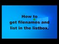 How to get filenames and list in the Listbox (VB.Net, Visual Basic)