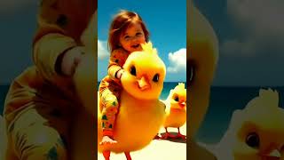 Cute baby and cute duck Rooster #cutebaby #sortvideo #viralshort #cutebaby