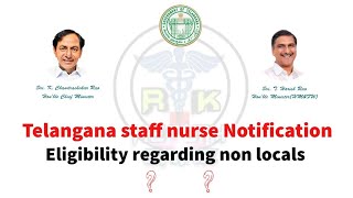 TS Staff Nurse Recruitment(Eligibility Criteria for NON Locals)