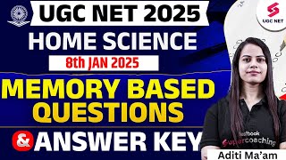 UGC NET Home Science Answer Key 2025 | UGC NET Home Science Paper 2 Answer Key By Aditi Ma'am